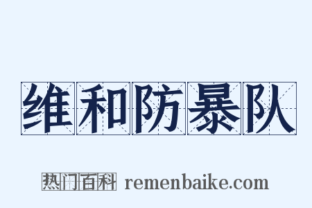 维和防暴队是什么意思的图片